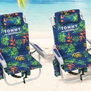 Tommy Bahama Backpack Beach Chair 2 Pack (Tropical Foliage), Dark Blue (2622206)